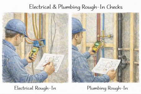 Electrical & plumbing rough-in checks